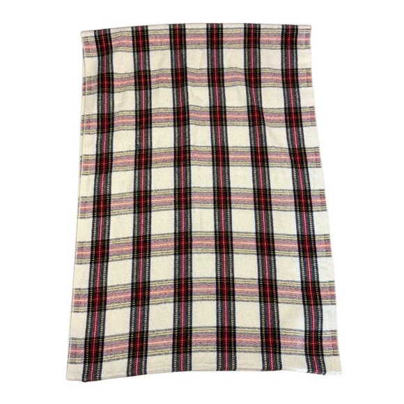 Aldo Plaid Flannel Infinity Scarf Red Cream Yellow Unisex - Picture 3 of 5